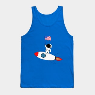 usa flag on rocket Tank Top